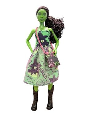 Green Witch-Themed Doll outfit with Pink Accents